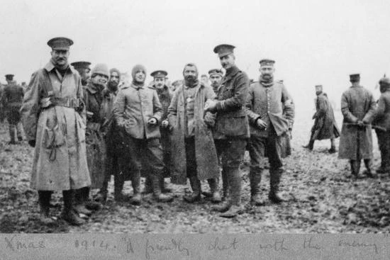 'A Friendly Chat With The Enemy', The Christmas Day Truce Of 1914 18" X 12" Just The Print 1 'A Friendly Chat With The Enemy', The Christmas Day Truce Of 1914 18" X 12" Just The Print