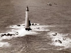 A Trinity House Steamer Waits Off The Eddystone Lighthouse To Deliver Christmas Supplies, 1938 12" X 9" Just The Print