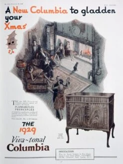 Christmas Advert For Columbia Gramophones, 1928 12" X 16" Just The Print -The Print Shop christmas advert for columbia gramophones 1928 u L Q1MQL760 2
