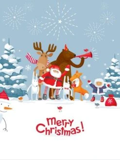 Christmas Party Fireworks In The Winter Forest. Party With The Participation Of Santa Claus And Fun 12" X 16" Just The Print -The Print Shop christmas party fireworks in the winter forest party with the participation of santa claus and fun u L Q1K5B4P0 2