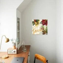 Christmas Poinsettia II 16" X 16" Just The Print -The Print Shop christmas poinsettia ii u L PWJ79E0 2