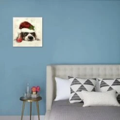 Christmas Puppy 16" X 16" Just The Print