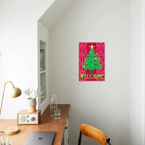 Christmas Tree Welcome 12" X 18" Just The Print 1 Christmas Tree Welcome 12" X 18" Just The Print