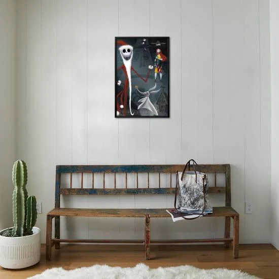 Disney Tim Burton's The Nightmare Before Christmas - Collage 22" X 34" Essential Black Frame 2 Disney Tim Burton's The Nightmare Before Christmas - Collage 22" X 34" Essential Black Frame - Image 2