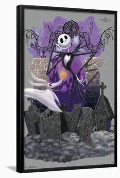 Disney Tim Burton's The Nightmare Before Christmas - Jack And Zero 22" X 34" Essential Black Frame -The Print Shop disney tim burton s the nightmare before christmas jack and zero u L Q1RG2AG27X2FA 5