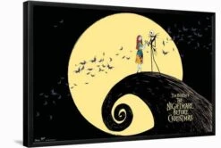 Disney Tim Burton's The Nightmare Before Christmas - Moonlight 34" X 22" Essential Black Frame -The Print Shop disney tim burton s the nightmare before christmas moonlight u L Q1RG2FI27X2FA 1