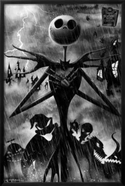 Disney Tim Burton's The Nightmare Before Christmas - Shadows 22" X 34" Essential Black Frame -The Print Shop disney tim burton s the nightmare before christmas shadows u L Q1RFU3527X2FA 5