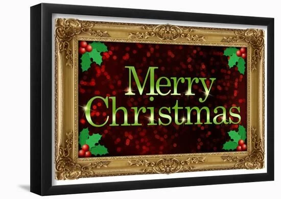 Merry Christmas Faux Framed Holiday PosterEssential Black Frame 3 Merry Christmas Faux Framed Holiday PosterEssential Black Frame - Image 3