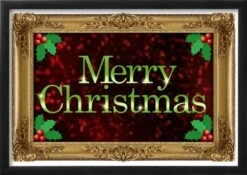 Merry Christmas Faux Framed Holiday PosterEssential Black Frame