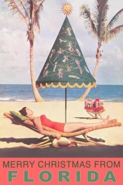 Merry Christmas From Florida, Festive Umbrella 12" X 18" Just The Print -The Print Shop merry christmas from florida festive umbrella u L Q1HS9820 2