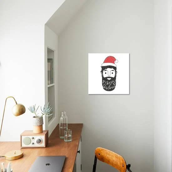 Merry Christmas Hand Drawn Style Illustration With Man Head And Lettering Text. Holiday Typography 16" X 16" Just The Print 3 Merry Christmas Hand Drawn Style Illustration With Man Head And Lettering Text. Holiday Typography 16" X 16" Just The Print - Image 3