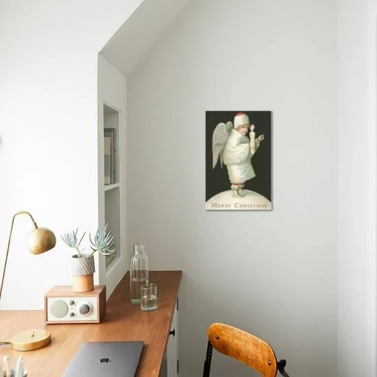 Merry Christmas, Victorian Angel With Candle 12" X 18" Just The Print 4 Merry Christmas, Victorian Angel With Candle 12" X 18" Just The Print - Image 4