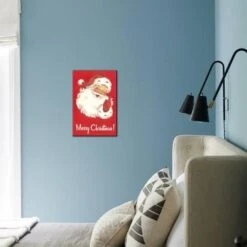 Merry Christmas. Winking Santa Claus 12" X 18" Wood Mount -The Print Shop merry christmas winking santa claus u L Q1I9SDTO3QJ6 2