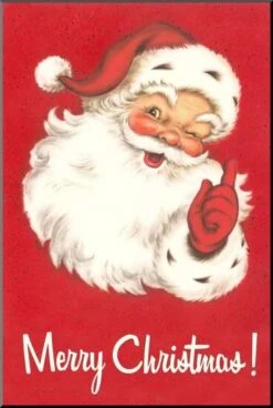 Merry Christmas. Winking Santa Claus 12" X 18" Wood Mount -The Print Shop merry christmas winking santa claus u L Q1I9SDTO3QJ6 4