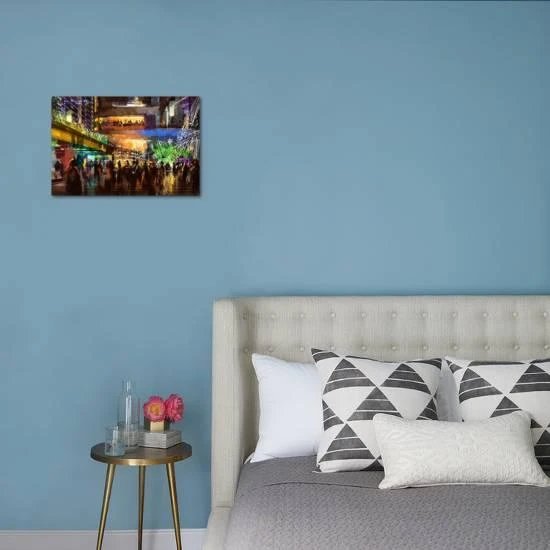 People Enjoy Christmas Night,Digital Painting,Illustration 18" X 12" Just The Print 1 People Enjoy Christmas Night,Digital Painting,Illustration 18" X 12" Just The Print