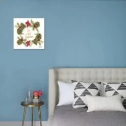 Pine Cone Christmas Wreath I 16" X 16" Just The Print