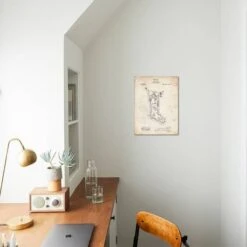 PP764-Vintage Parchment Christmas Stocking 1912 Patent Poster 12" X 16" Just The Print