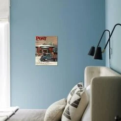 "Rural Post Office At Christmas," Saturday Evening Post Cover, December 13, 1947 12" X 16" Just The Print -The Print Shop rural post office at christmas saturday evening post cover december 13 1947 u L PDVT2K0 2