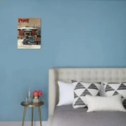 "Rural Post Office At Christmas," Saturday Evening Post Cover, December 13, 1947 12" X 16" Just The Print -The Print Shop rural post office at christmas saturday evening post cover december 13 1947 u L PDVT2K0 3