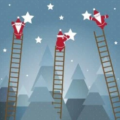 Santa Hanging Stars And Christmas Woods. Raster Variant. 16" X 16" Just The Print 6 Santa Hanging Stars And Christmas Woods. Raster Variant. 16" X 16" Just The Print -The Print Shop santa hanging stars and christmas woods raster variant u L Q1K53820 2