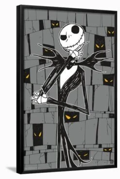 The Nightmare Before Christmas - The Thinker 22" X 34" Essential Black Frame -The Print Shop the nightmare before christmas the thinker u L Q1RG20D27X2FA 1