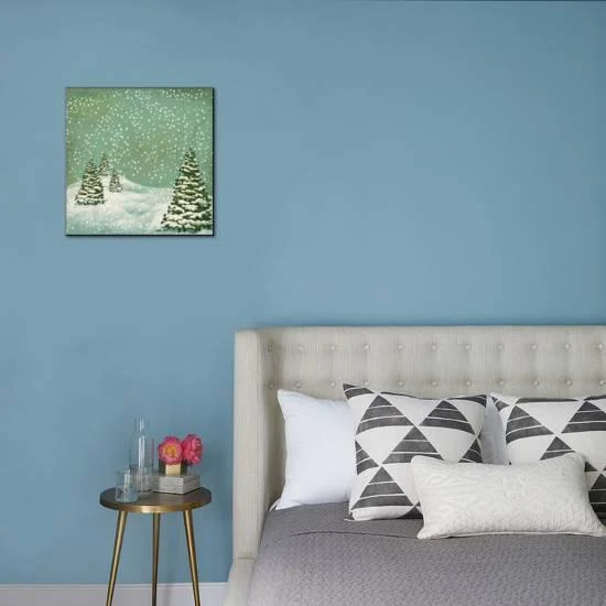 Vintage Postcard With Christmas Trees, Snow (Jpeg Version) 16" X 16" Wood Mount 2 Vintage Postcard With Christmas Trees, Snow (Jpeg Version) 16" X 16" Wood Mount - Image 2