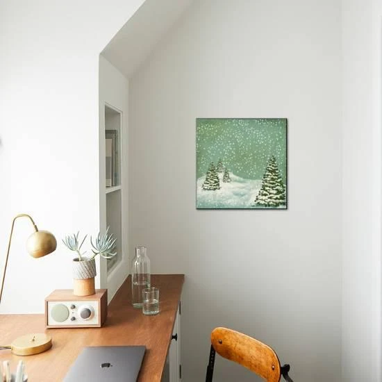 Vintage Postcard With Christmas Trees, Snow (Jpeg Version) 16" X 16" Wood Mount 3 Vintage Postcard With Christmas Trees, Snow (Jpeg Version) 16" X 16" Wood Mount - Image 3